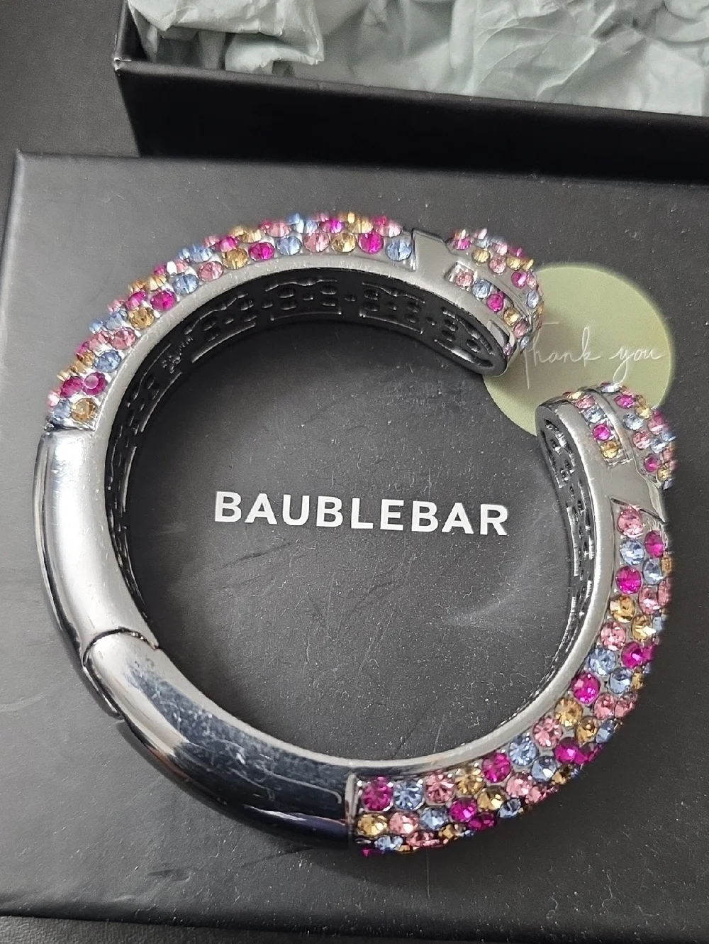 Watch Video / BaubleBar Multicolor Crystal Cuff Bracelet